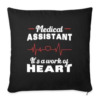 Medical Assistant Heart Medicine Gift - Sofa pillowcase 17,3'' x 17,3'' (45 x 45 cm) - black - Front