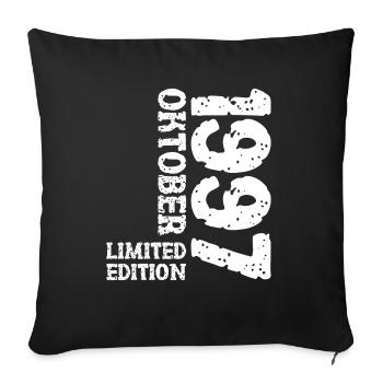1997 Oktober Limited Edition 26. Geburtstag Deko - Sofakissenbezug 45 x 45 cm - Schwarz - Vorne