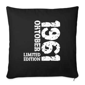 1961 Oktober Limited Edition 62. Geburtstag Deko - Sofakissenbezug 45 x 45 cm - Schwarz - Vorne