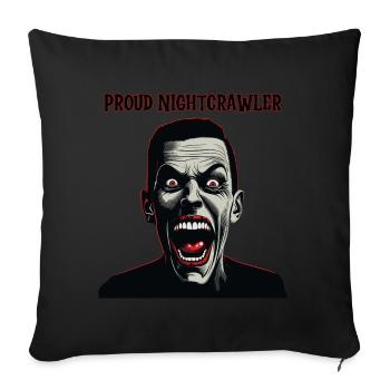 Homme à l’air fou, Proud Nightcrawler - Housse de coussin décorative 45 x 45 cm - noir - Devant