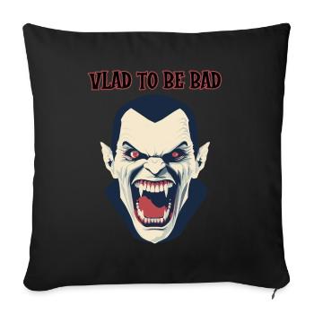 A vampire baring his fanged teeth, Vlad to be - Sofa pillowcase 17,3'' x 17,3'' (45 x 45 cm) - black - Front
