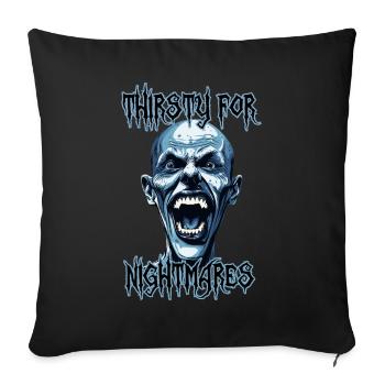 Cauchemar croc vampire comme homme, fou, horreur - Housse de coussin décorative 45 x 45 cm - noir - Devant