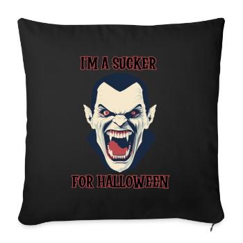 fanged vampire, sucker for Halloween - Sofa pillowcase 17,3'' x 17,3'' (45 x 45 cm) - black - Front