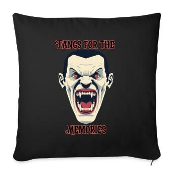 Dracula Vampire baring teeth, Halloween - Sofa pillowcase 17,3'' x 17,3'' (45 x 45 cm) - black - Front