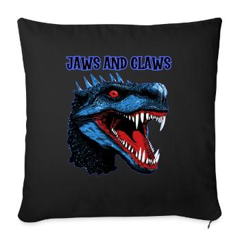 Reptile, Dinosaurs, Jaws and Claws, - Sofa pillowcase 17,3'' x 17,3'' (45 x 45 cm) - black - Front