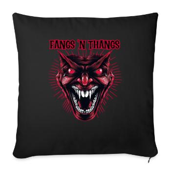 goule démoniaque, Fangs 'n Thangs - Housse de coussin décorative 45 x 45 cm - noir - Devant