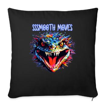 Visage de serpent, reptile, mouvements en douceur - Housse de coussin décorative 45 x 45 cm - noir - Devant