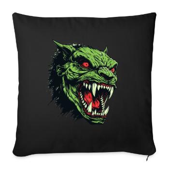 Orc Head, Demon, Ghoul - Sofa pillowcase 17,3'' x 17,3'' (45 x 45 cm) - black - Front