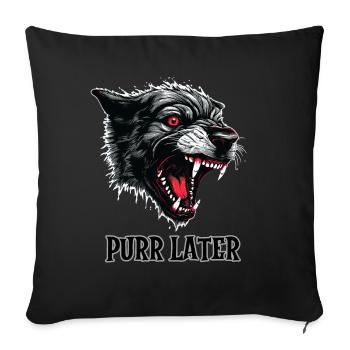 Dämon Schwarze Katze, schnurrt später - Sofakissenbezug 45 x 45 cm - Schwarz - Vorne