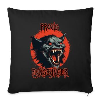 DEmon Head, Proud Fangbanger - Sofa pillowcase 17,3'' x 17,3'' (45 x 45 cm) - black - Front