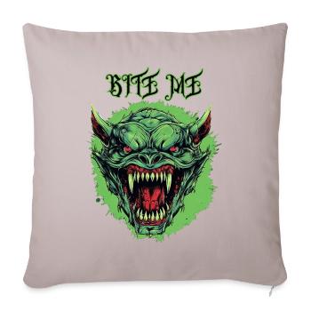 Demon Orc head, Bite Me - Sofa pillowcase 17,3'' x 17,3'' (45 x 45 cm) - light taupe - Front