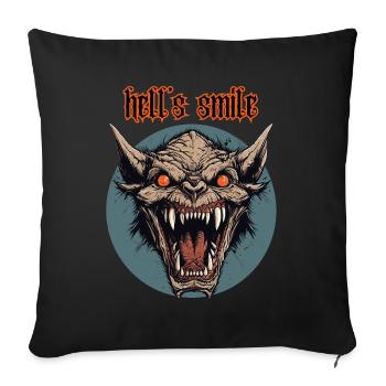 Demon Orc Head, Hell's Smile - Sofa pillowcase 17,3'' x 17,3'' (45 x 45 cm) - black - Front