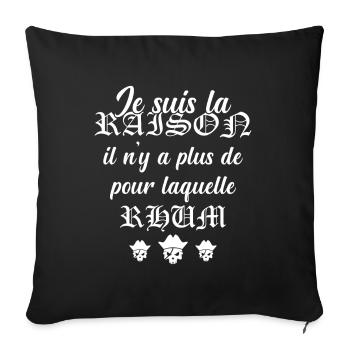 Cadeau Humour Pirates Rhum - Housse de coussin décorative 45 x 45 cm - noir - Devant
