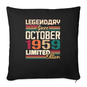 Oktober 1959 Vintage - Geburtstagsgeschenk 1959 - Sofakissenbezug 45 x 45 cm - Schwarz - Vorne
