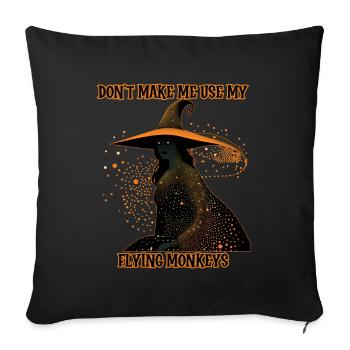 Witch silhouette, Flying Monkeys - Sofa pillowcase 17,3'' x 17,3'' (45 x 45 cm) - black - Front