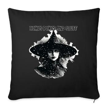 Witch, Hokus Pokus and Stuff, Halloween - Sofa pillowcase 17,3'' x 17,3'' (45 x 45 cm) - black - Front