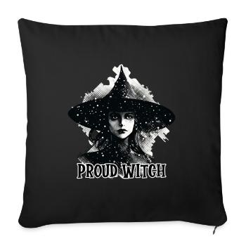 Witch, Proud Witch, Halloween - Sofa pillowcase 17,3'' x 17,3'' (45 x 45 cm) - black - Front