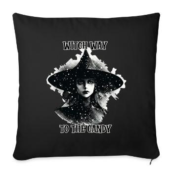 Witch Way to the Candy, Halloween - Sofa pillowcase 17,3'' x 17,3'' (45 x 45 cm) - black - Front
