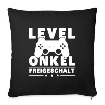Level Onkel Freigeschalt Du Wirst Onkel - Sofakissenbezug 45 x 45 cm - Schwarz - Vorne