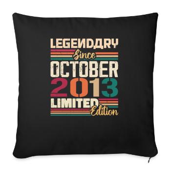 Oktober 2013 Vintage - Geburtstagsgeschenk 2013 - Sofakissenbezug 45 x 45 cm - Schwarz - Vorne