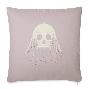 Ghost head with a pumpkin face - Sofa pillowcase 17,3'' x 17,3'' (45 x 45 cm) - light taupe - Front