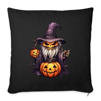 pumpkin skeleton witch - Sofa pillowcase 17,3'' x 17,3'' (45 x 45 cm) - black - Front
