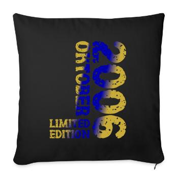 2006 October Limited Edition 17th Birthday Decoration - Sofa pillowcase 17,3'' x 17,3'' (45 x 45 cm) - black - Front