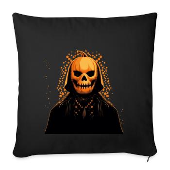 Pumpkin Head Villain wearing cape. Halloween - Sofa pillowcase 17,3'' x 17,3'' (45 x 45 cm) - black - Front