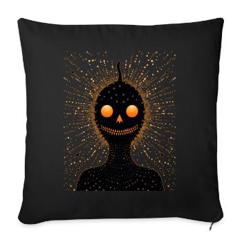A Creepy Orange Smiling Monster - Sofa pillowcase 17,3'' x 17,3'' (45 x 45 cm) - black - Front