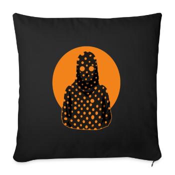 Spooky man wearing a polka dot hood - Sofa pillowcase 17,3'' x 17,3'' (45 x 45 cm) - black - Front