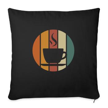 Café rétro Vintage coucher de soleil | Amateurs de café - Housse de coussin décorative 45 x 45 cm - noir - Devant