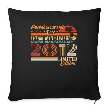 2012 October Vintage - October 2012 - Sofa pillowcase 17,3'' x 17,3'' (45 x 45 cm) - black - Front