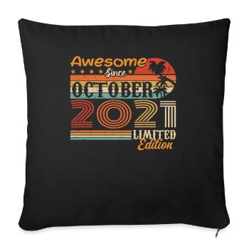 2021 October Vintage - October 2021 - Sofa pillowcase 17,3'' x 17,3'' (45 x 45 cm) - black - Front