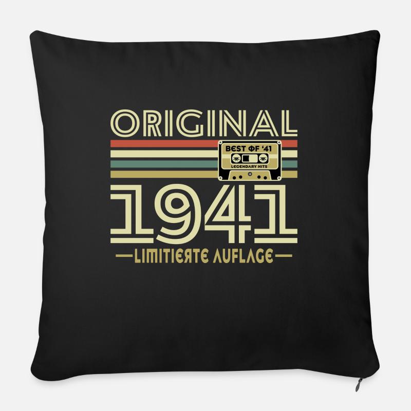 Original 1941 Jahrgang Vintage Geburtstag Retro - Sofakissenbezug 45 x 45 cm - Schwarz