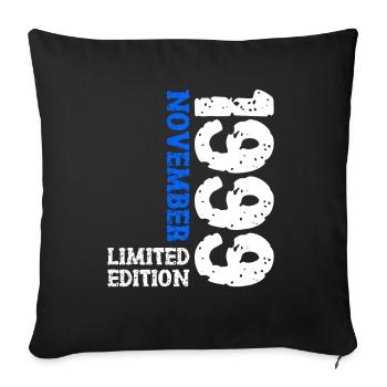 1999 November Limited Edition 24th Birthday Decoration - Sofa pillowcase 17,3'' x 17,3'' (45 x 45 cm) - black - Front