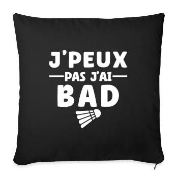 Je Peux Pas J'ai Badminton - Housse de coussin décorative 45 x 45 cm - noir - Devant
