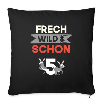 5 Jahre Geburtstag Junge Mädchen Esel - Sofakissenbezug 45 x 45 cm - Schwarz - Vorne