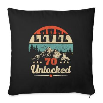 Level 70 unlocked - Sofa pillowcase 17,3'' x 17,3'' (45 x 45 cm) - black - Front