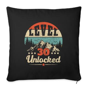 Niveau 30 débloque - Housse de coussin décorative 45 x 45 cm - noir - Devant