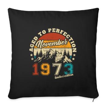 November 1973 Vintage Retro Birthday - Sofa pillowcase 17,3'' x 17,3'' (45 x 45 cm) - black - Front