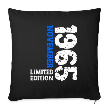 1965 novembre Limited Edition 58e anniversaire décoration - Housse de coussin décorative 45 x 45 cm - noir - Devant