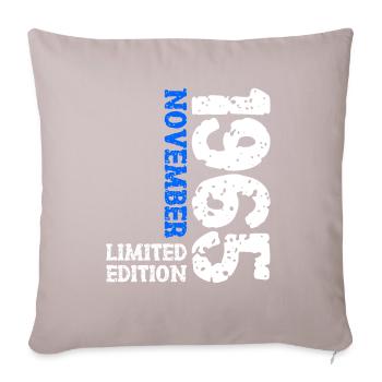 1965 November Limited Edition 58th Birthday Decoration - Sofa pillowcase 17,3'' x 17,3'' (45 x 45 cm) - light taupe - Front