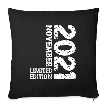 2021 November Limited Edition 2nd Birthday Decoration - Sofa pillowcase 17,3'' x 17,3'' (45 x 45 cm) - black - Front