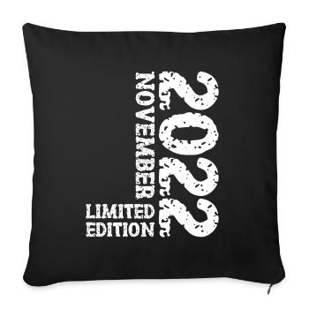 2022 November Limited Edition 1st Birthday Decoration - Sofa pillowcase 17,3'' x 17,3'' (45 x 45 cm) - black - Front