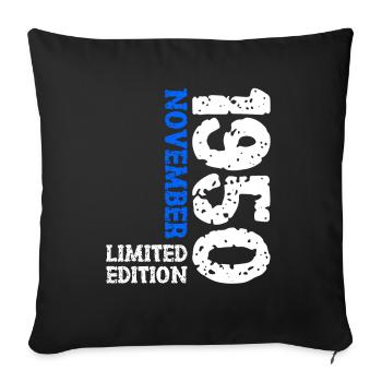 1950 ' s novembre Limited Edition 73e anniversaire décoration - Housse de coussin décorative 45 x 45 cm - noir - Devant