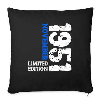 1951 November Limited Edition 72nd Birthday Decoration - Sofa pillowcase 17,3'' x 17,3'' (45 x 45 cm) - black - Front