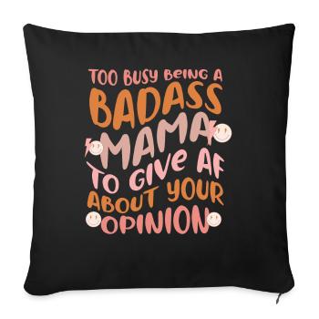 Badass Confiant Reine Sassy Mère Célibataire - Housse de coussin décorative 45 x 45 cm - noir - Devant