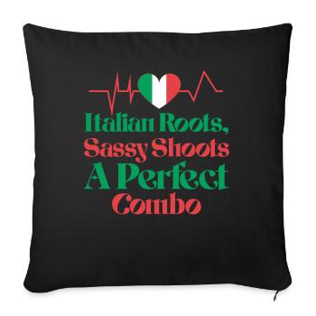 Sarcasme drôle Italie Pride drapeau Vibes - Housse de coussin décorative 45 x 45 cm - noir - Devant