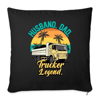 Husband Dad Trucker Legend - Sofa pillowcase 17,3'' x 17,3'' (45 x 45 cm) - black - Front