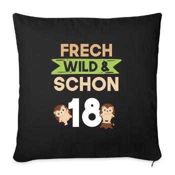 18 Jahre Geburtstag Igel - Sofakissenbezug 45 x 45 cm - Schwarz - Vorne
